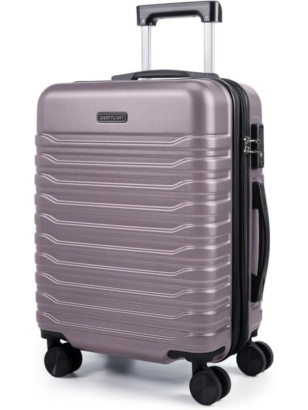 Expandable 20" Carry-On Luggage with TSA Lock, Lightweight Travel Bag, Rose
